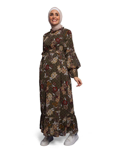 Smoke Pine Chiffon Dress - Khotwh